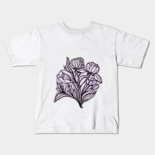 Enchanting Monochrome Floral Art No. 938 Kids T-Shirt